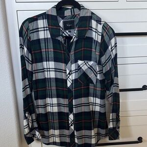 Rails Green and White Plaid Button Down Shirt